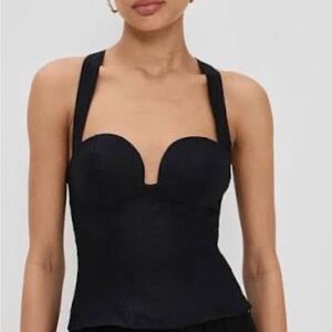 Reformation Black Bustier Top